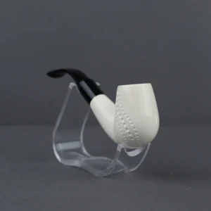 Billiard  Smooth Meerschaum Pipe with  Black acrylic Stem, Block Meerschaum Turkish Meerschaum